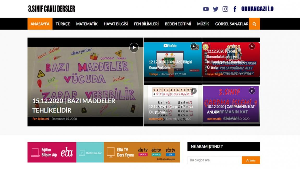 Okulumuz 3.sınıf öğrencileri için hazırlanan bir web sitesi